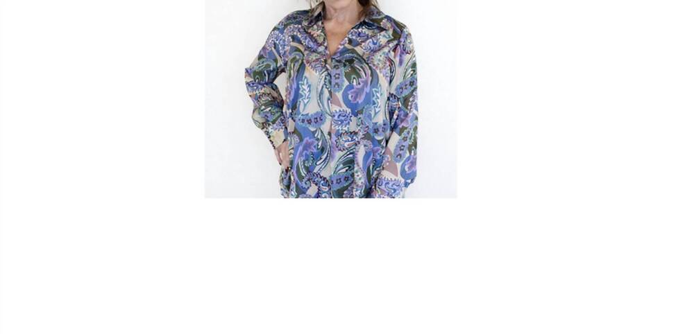 NEW SUNNY LEIGH button front blouse in purple multi